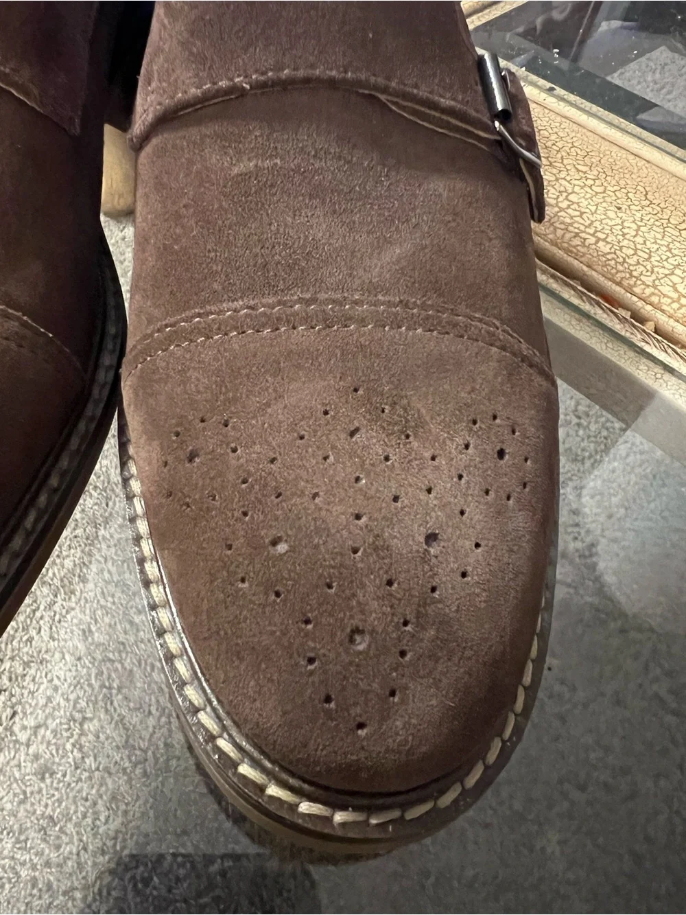 NWOB Joseph Abboud Men's Brown Suede Double Monk Strap Cap Toe Dress Shoes 11M